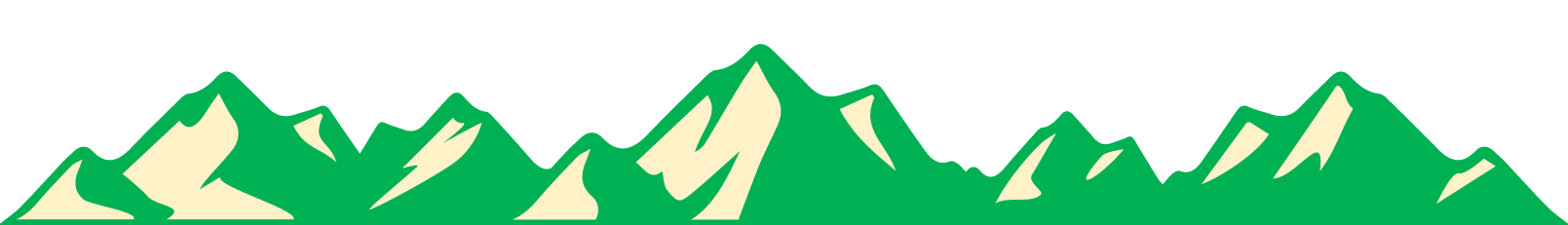 A graphic of a tan and green mountain range A graphic of a tan and green mountain range
