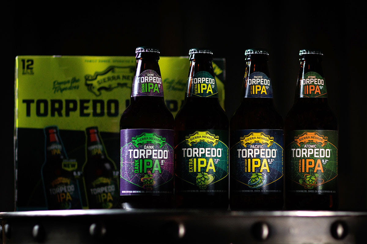 The four different bottles in the Torpedo IPA Pack The four different bottles in the Torpedo IPA Pack
