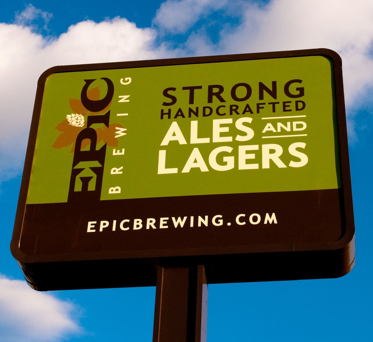 Epic Brewing Adding Pie & Beer Day Key Lime Pie Cream Ale Cans 22 The original billboard sits out front of Epic Brewing’s 825 South State Street location. Epic has been the center of Salt Lake City’s craft beer scene since it started brewing strong ales and lagers in the late 2000s.