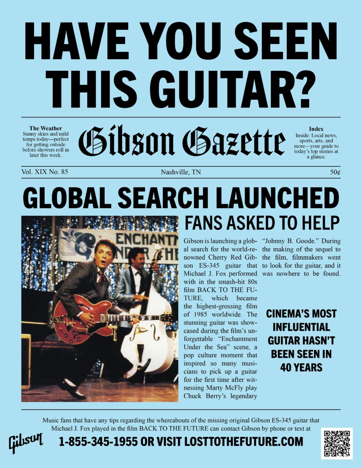 Gibson and Michael J. Fox Launch Global Search for Missing Guitar from Iconic 80s Film ‘Back To The Future,’ Hunt Underway for Cherry Red Gibson ES-345 that Disappeared 40 Years Ago 13 ac3c0fc1 be45 473a 8477 47862e8a789a 1