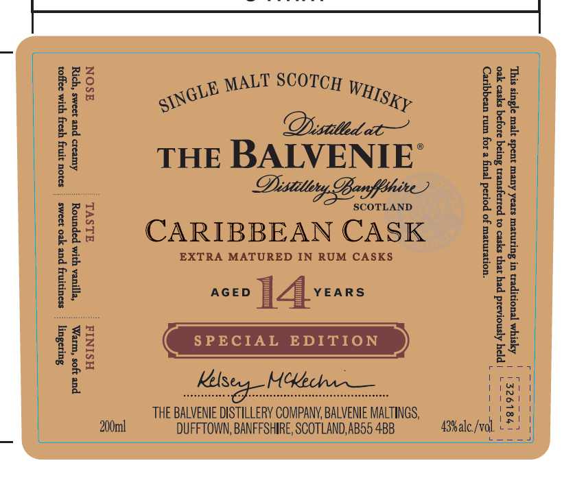 The Balvenie Caribbean Cask Extra Matured In Rum Casks 14-Year Special Edition Single Malt Scotch Whiskey 8 apost8 16