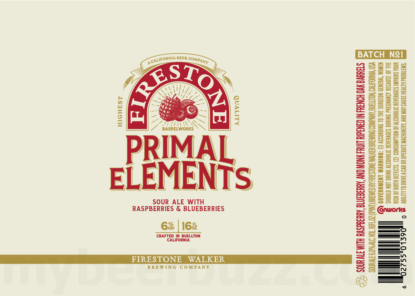 Firestone Walker Adding Primal Elements Fruited Sour Ale Firestone Walker Adding Primal Elements Fruited Sour Ale