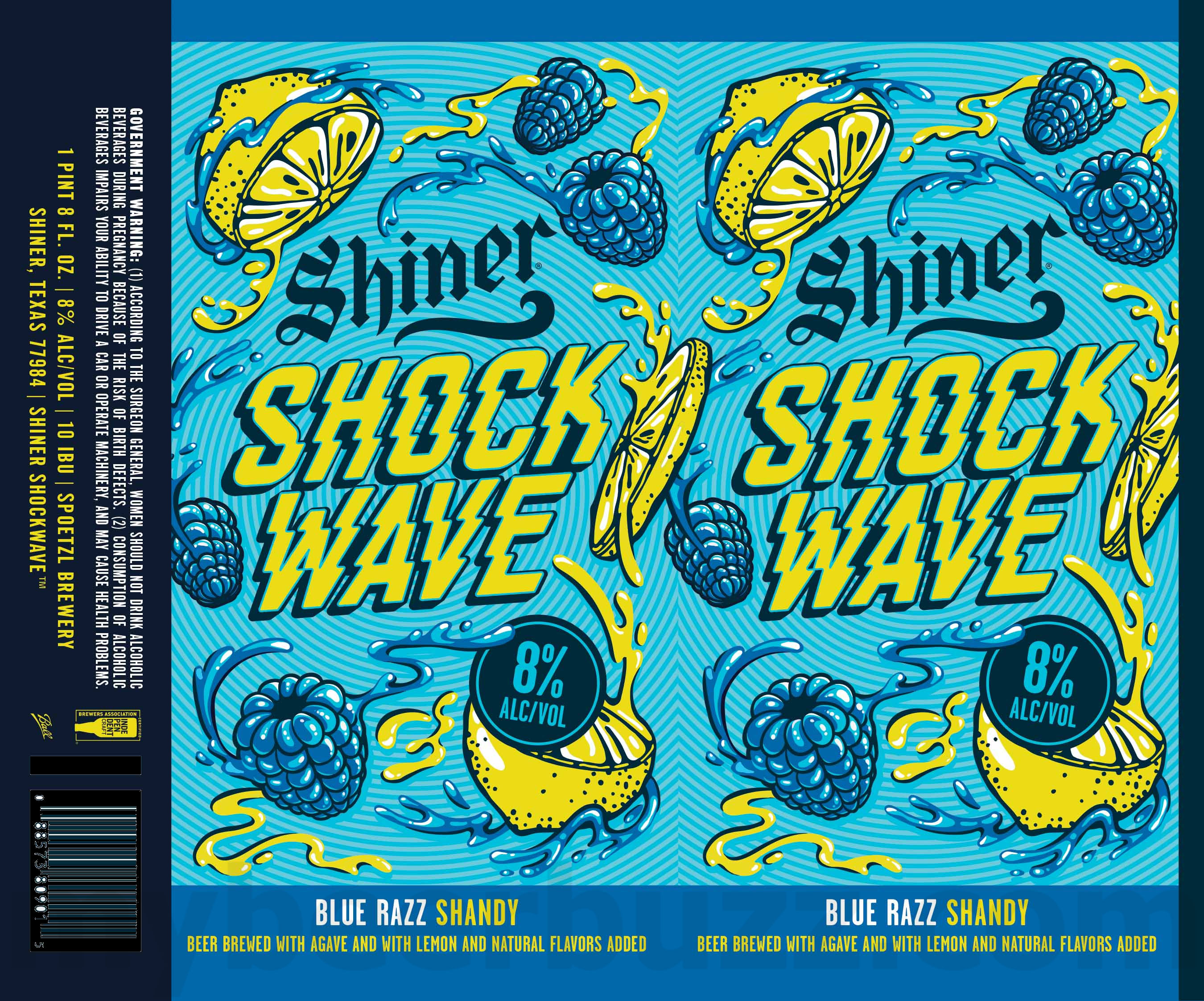 Shiner Adding Shock Wave Blue Razz Shandy Cans Shiner Adding Shock Wave Blue Razz Shandy Cans
