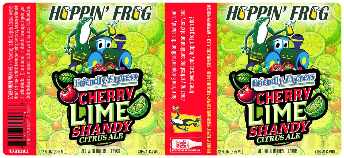 Hoppin’ Frog Adding Friendly Express Cherry Lime Shandy Hoppin’ Frog Adding Friendly Express Cherry Lime Shandy