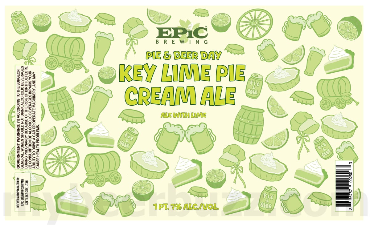 Epic Brewing Adding Pie & Beer Day Key Lime Pie Cream Ale Cans Epic Brewing Adding Pie & Beer Day Key Lime Pie Cream Ale Cans