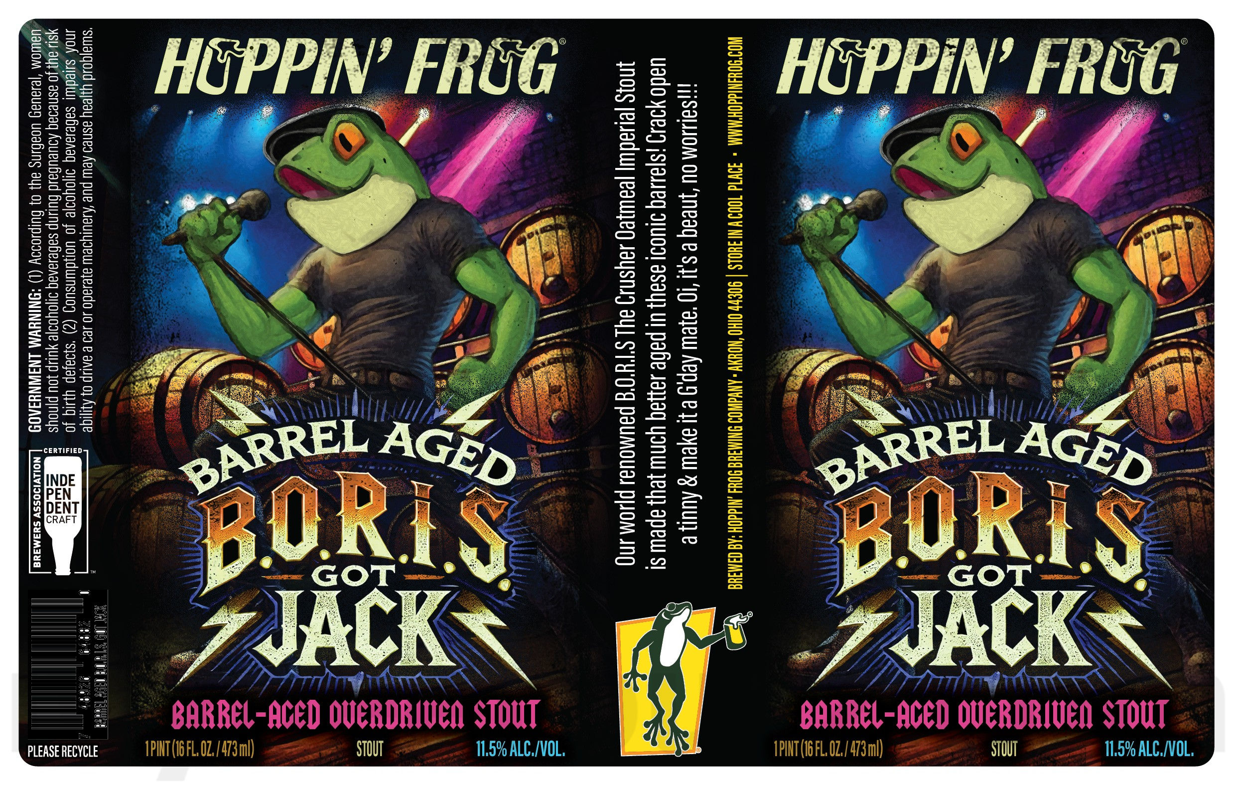 Hoppin’ Frog Adding Barrel Aged B.O.R.I.S. Got Jack Overdriven Stout Hoppin’ Frog Adding Barrel Aged B.O.R.I.S. Got Jack Overdriven Stout
