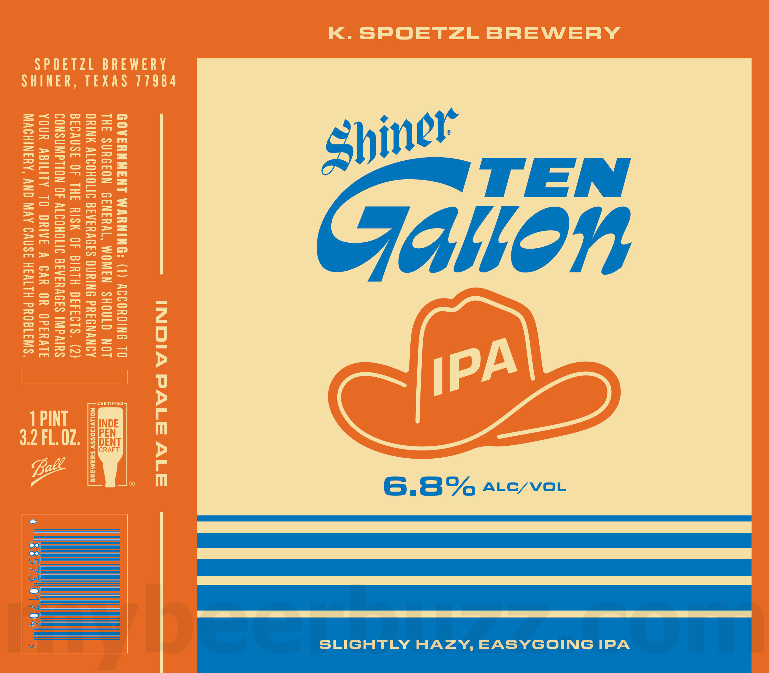 Shiner Adding Ten Gallon Hat IPA Cans Shiner Adding Ten Gallon Hat IPA Cans