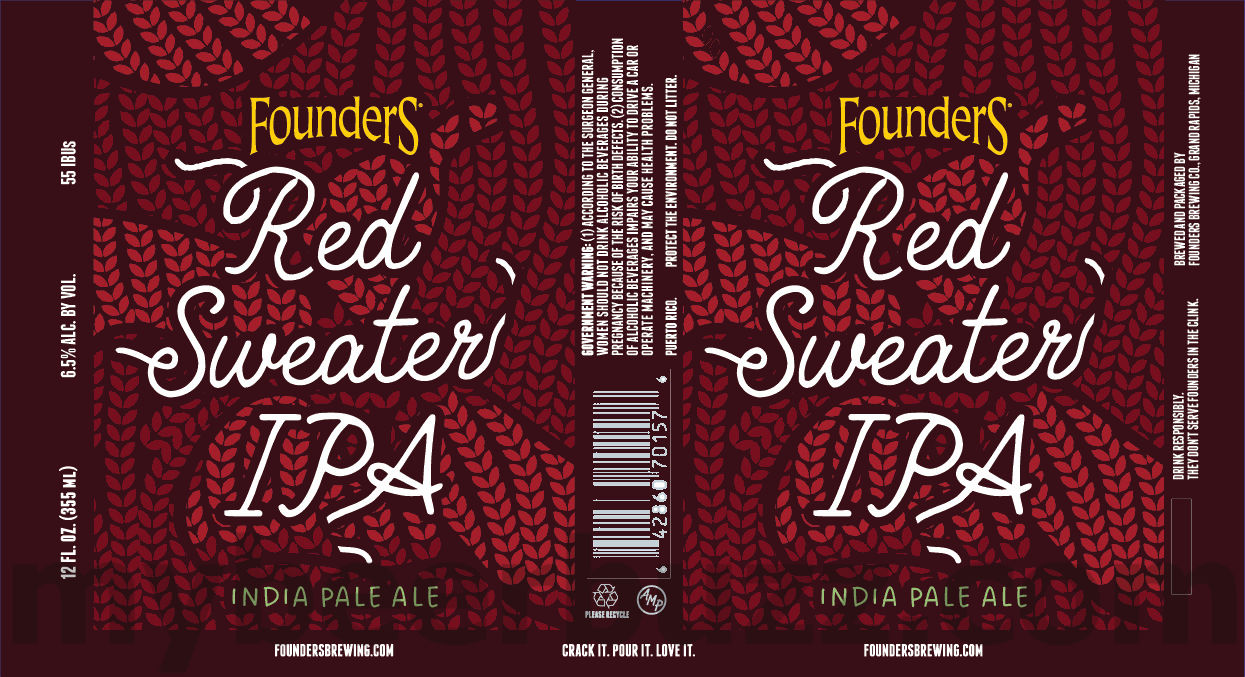 Founders Adding Red Sweater IPA Cans Founders Adding Red Sweater IPA Cans