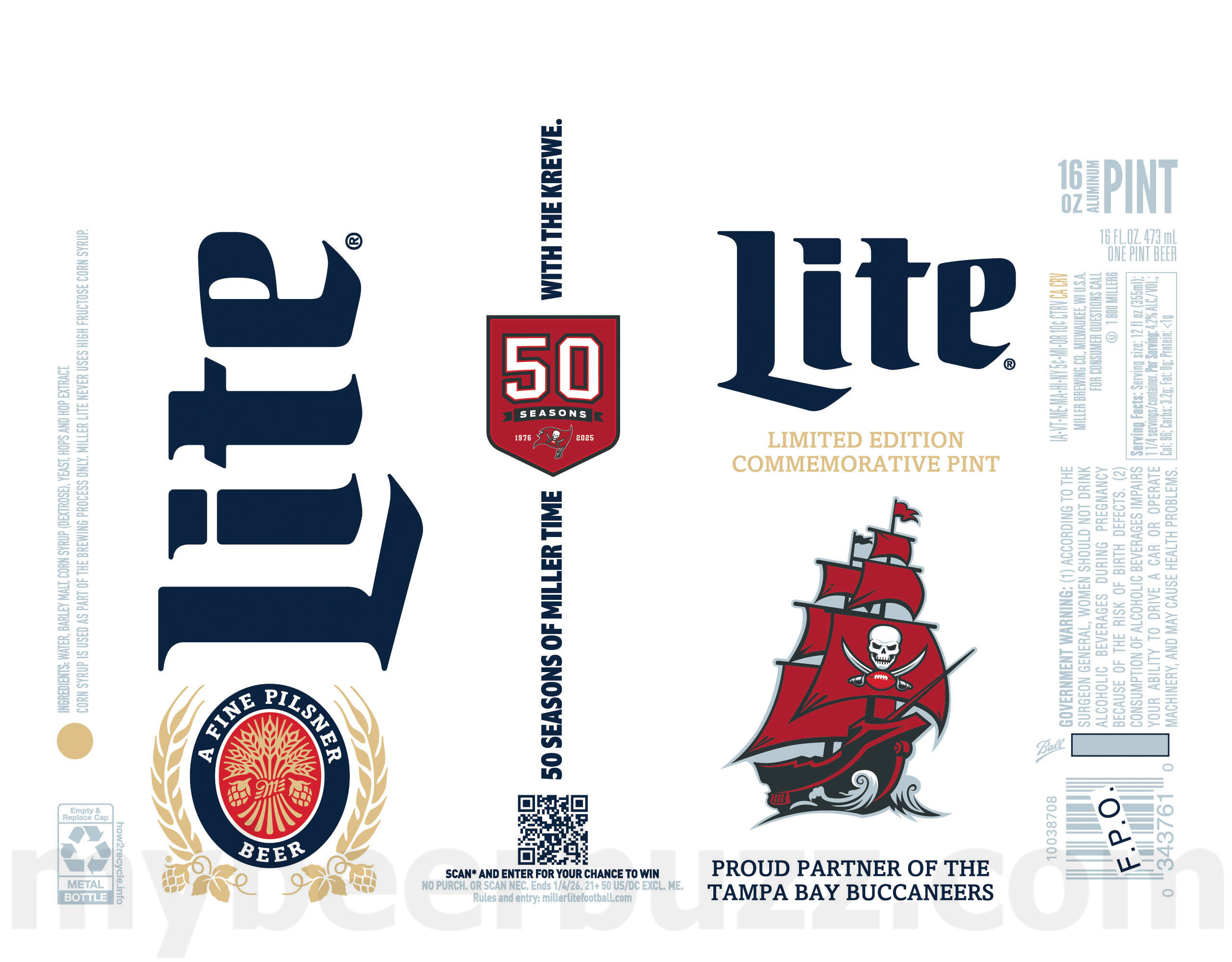 Miller Lite Adding Tampa Bay Buccaneers Commemorative Pints Miller Lite Adding Tampa Bay Buccaneers Commemorative Pints