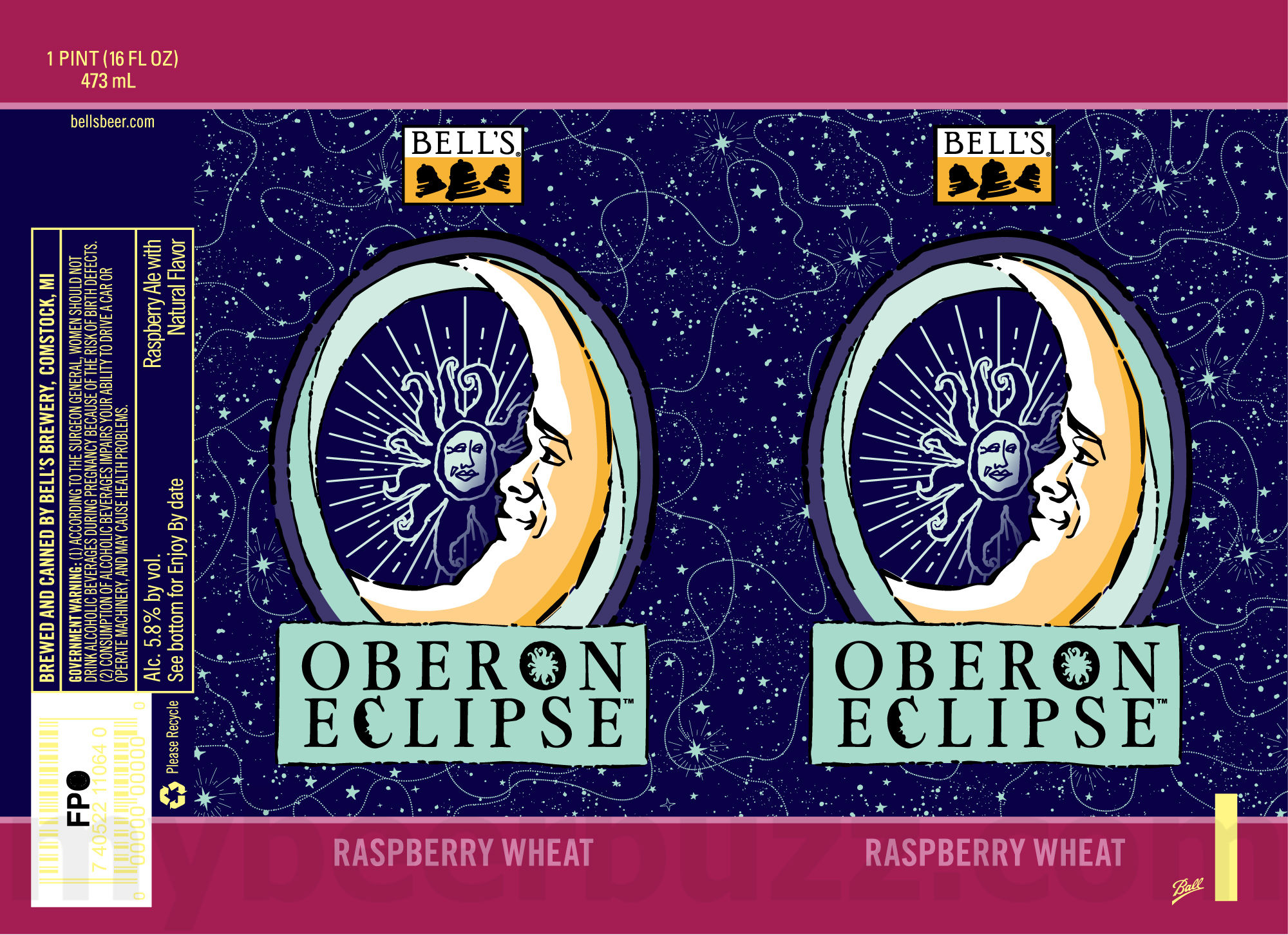 Bell’s Brewery Adding Oberon Eclipse Raspberry / 2026 Oberon Eclipse 19.2-oz Cans 10 apostMBB 330