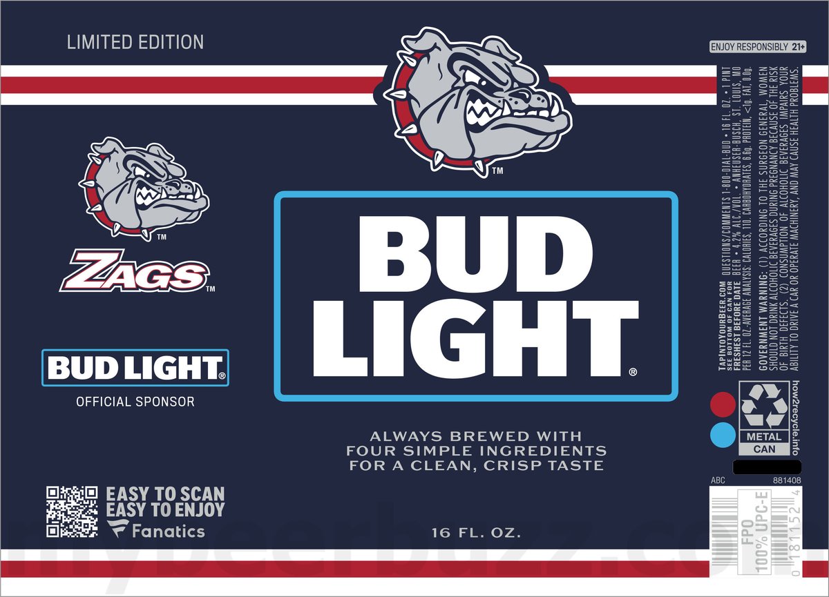 Bud Light Adding College Football Fanatics Packaging / Fanatics Team Cans 46 apostMBB 344