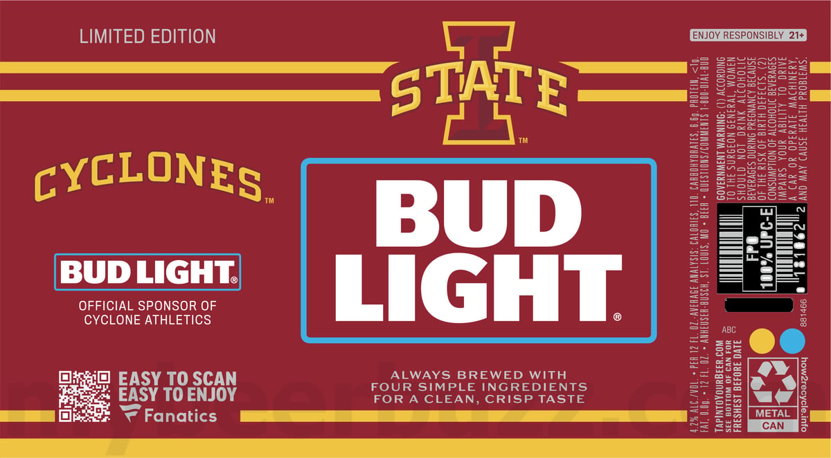 Bud Light Adding College Football Fanatics Packaging / Fanatics Team Cans 52 apostMBB 350