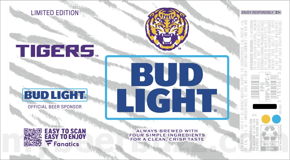 Bud Light Adding College Football Fanatics Packaging / Fanatics Team Cans 56 apostMBB 354