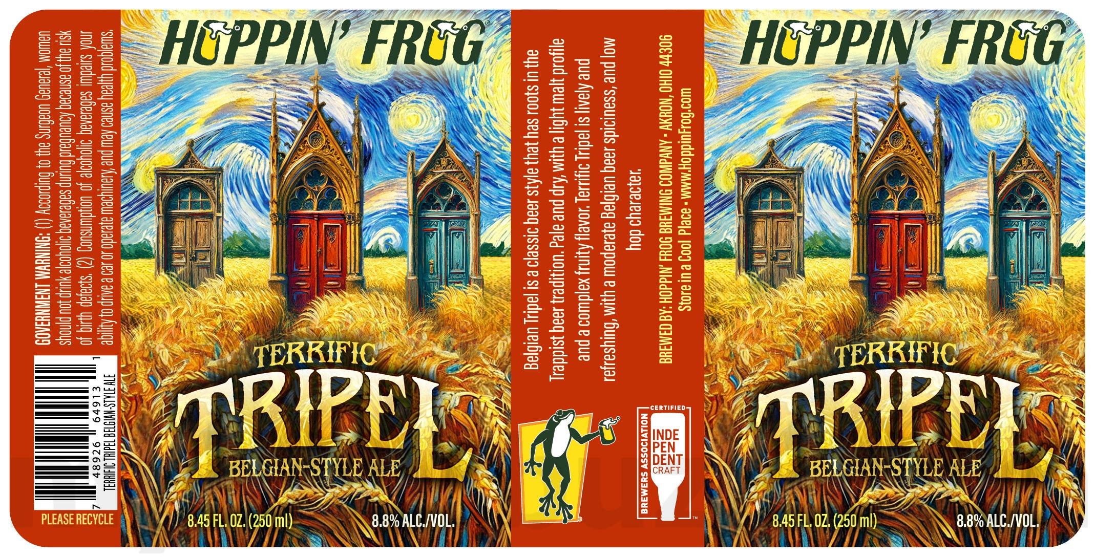 Hoppin’ Frog Adding Not A Pot Brownie Stout, Frog's Sour Smooch No. 4 & Terrific Tripel 10 apostMBB 384