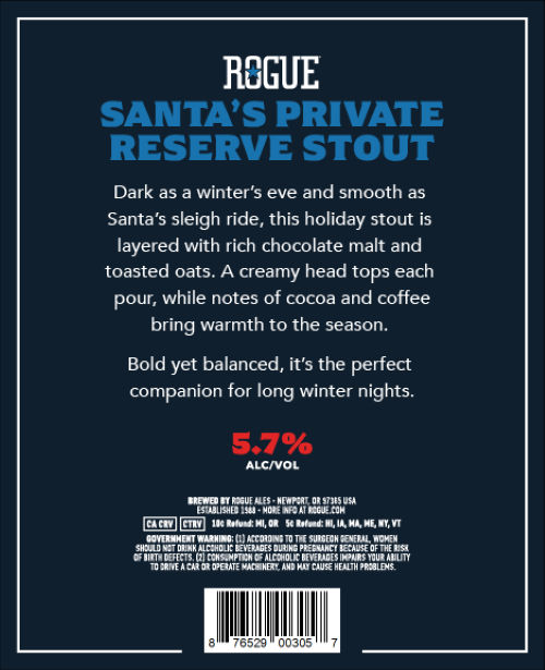 Rogue Working On Santa’s Private Reserve Stout Bottles Rogue Working On Santa’s Private Reserve Stout Bottles