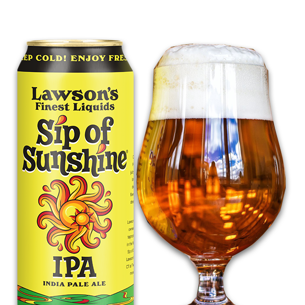 Lawson’s Finest Liquids Adding Cosmic Shift 35 Sip of Sunshine - can and full glass