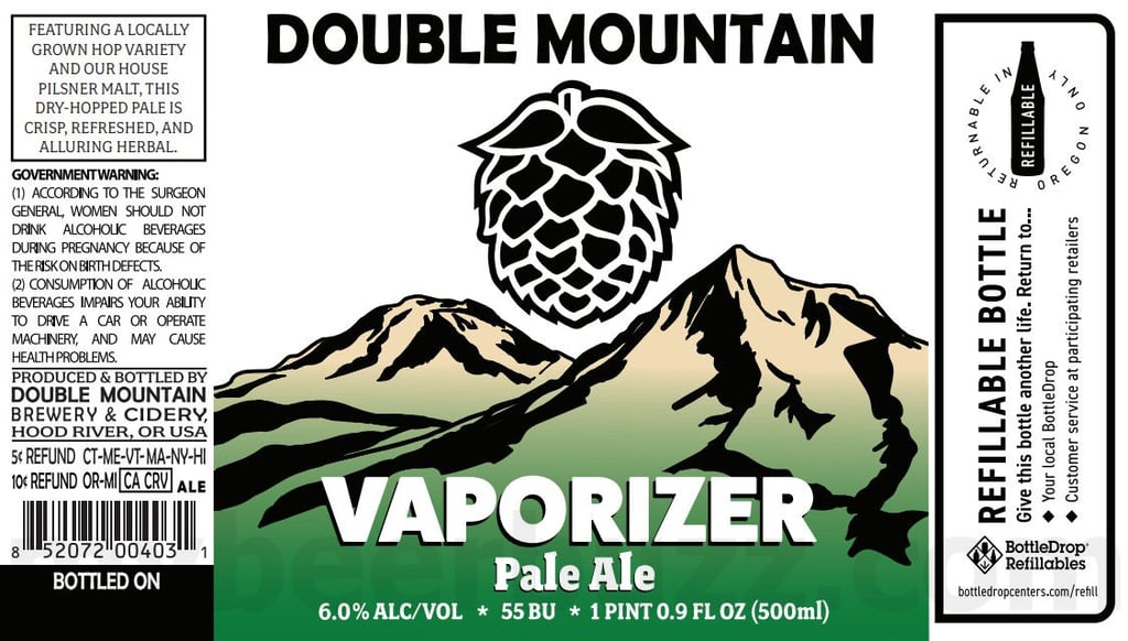 2025 Double Mountain Vaproizer pale ale 500ml Refillable Bottle