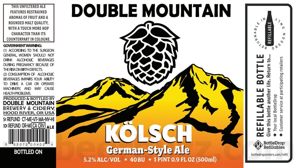 2025 Double Mountain Kolsch 500ml Refillable Bottles