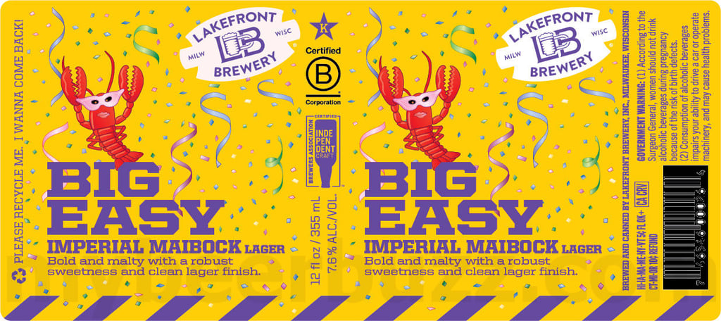 2025 Lakefront Big Easy Maibock 12oz Cans.