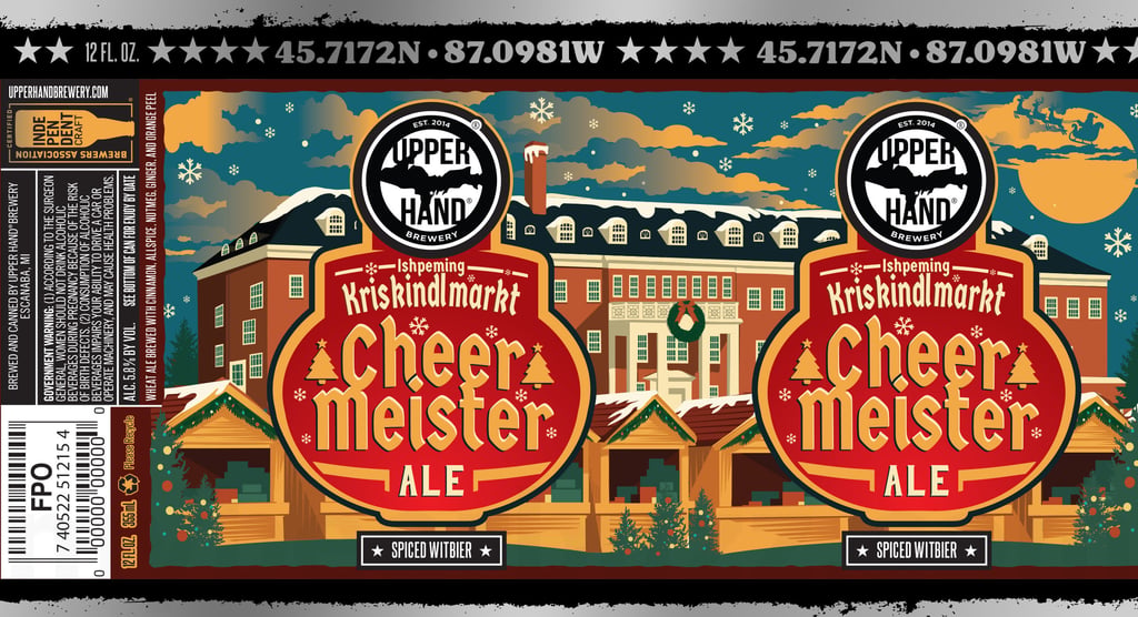 Upper Hand Brewing - Escanaba Black Beer, UPA & Upper Hand Lager 7 2026 Upper Hand Cheer Meister 12-oz Cans