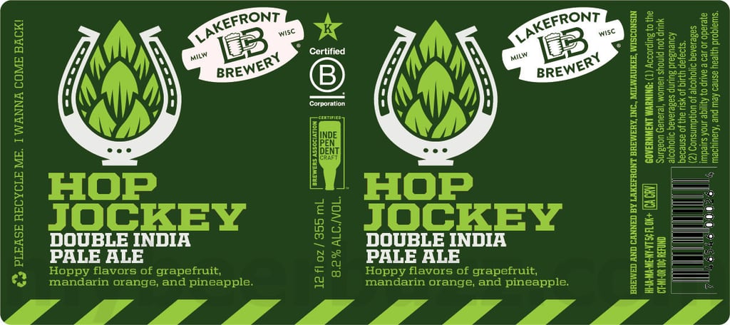 2025 Lakefront Hop Jockey DIPA 12oz Cans.