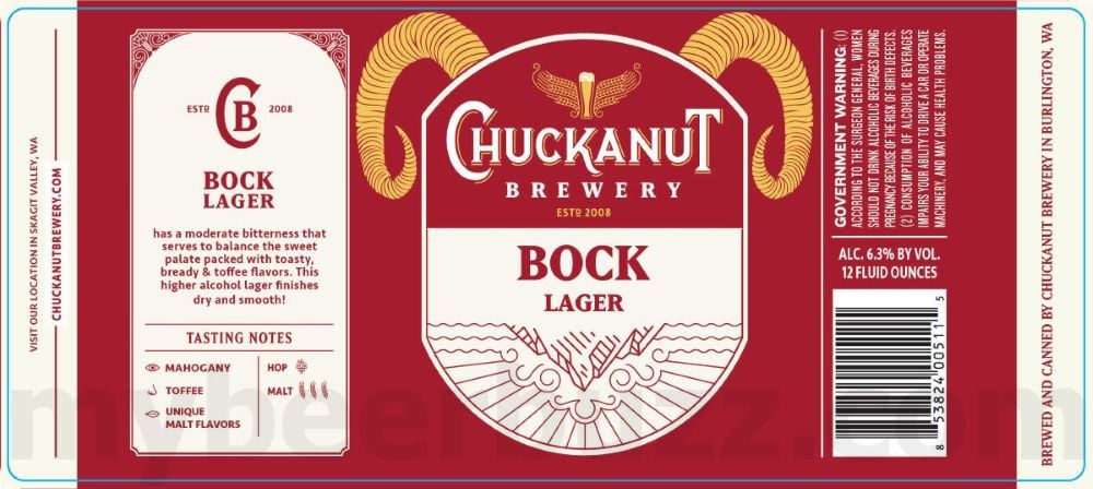 2025 Chuckanut Bock Lager 12oz Cans.