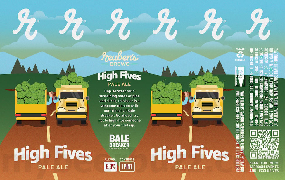 2025 Reuben's Brewing Bale Breaker Collaboration High Fives 16oz Cans