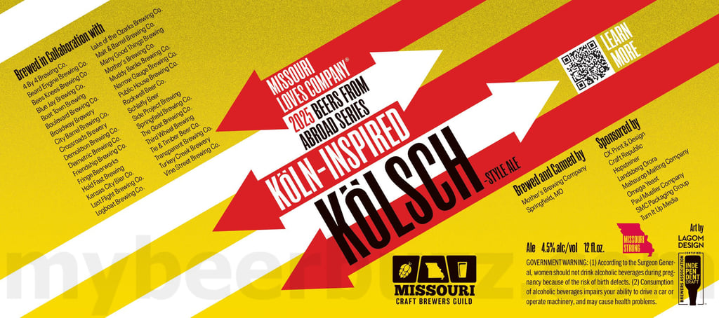 2025 Mother's Brewing Missouri Loves Company 2025 Beers From Abroad Series Koln-Inspired Kolsch-Style Ale 12oz Cans.