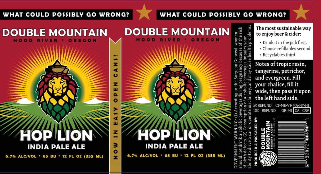 2025 DOuble Mountain Hop Lion IPA 12-oz Cans