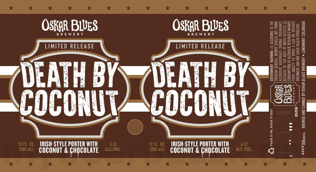 2025 Oskar Blues Death By Coconut 12oz cans