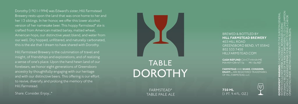 2026 Hill Farmstead Table Dorothy 750ml Bottles