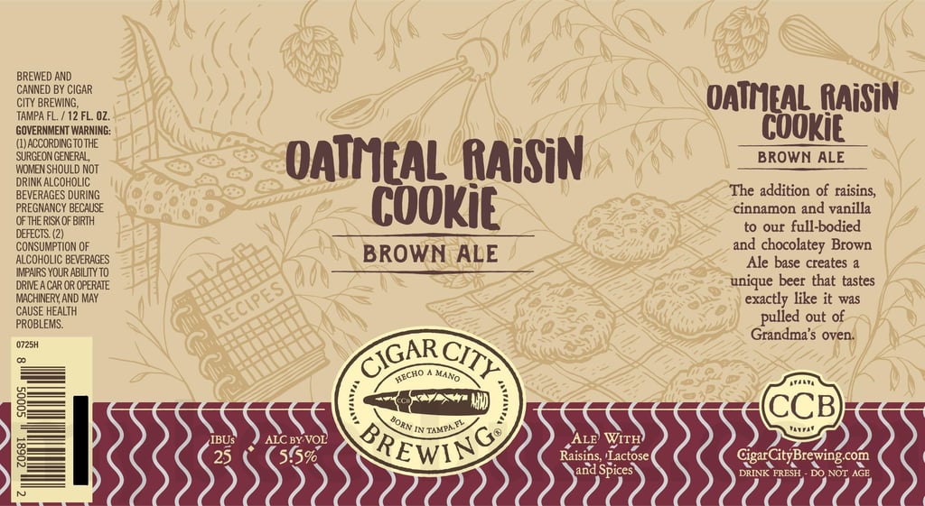 2025 Cigar City Patmeal Raisin Brown Ale 12oz Cans.