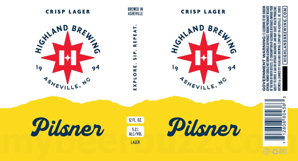 2025 Highland Brewing Pilsner 12oz Cans
