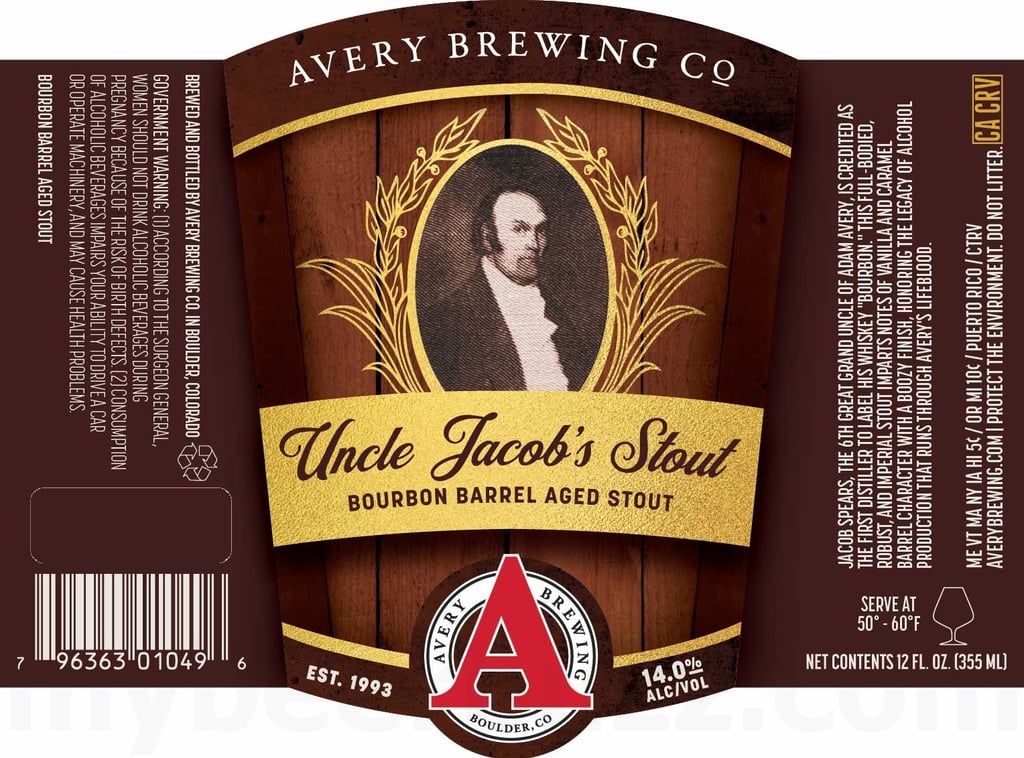 2026 Avery Brewing Uncle Jacob's Stout 12-oz Bottles