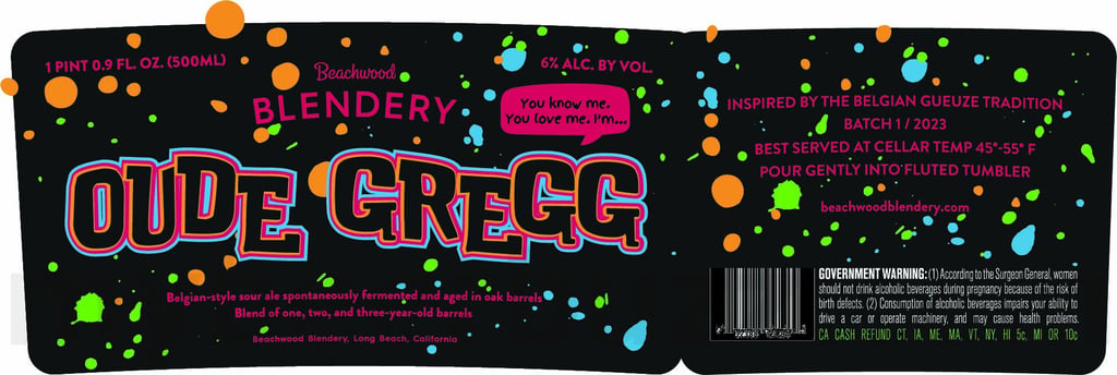 2025 Beachwood Blendery Oude Gregg 500ml bottles.