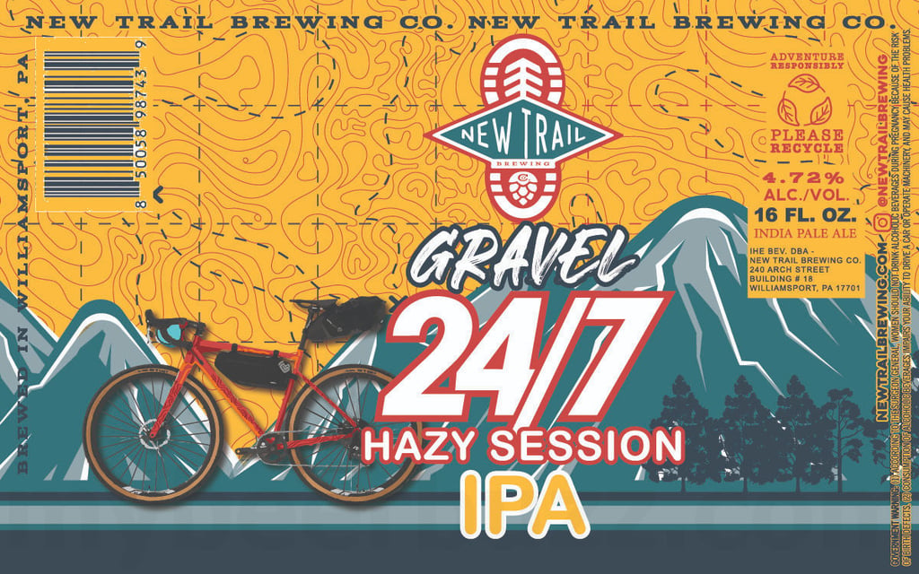 2025 New Trail Brewing Gravel 24/7 16-oz Cans