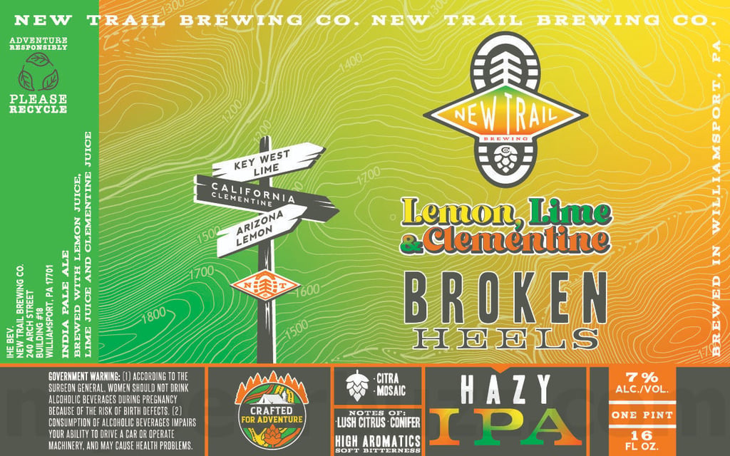 2025 New Trail Lemon, Lime & Clementine Broken Heels 16oz Cans