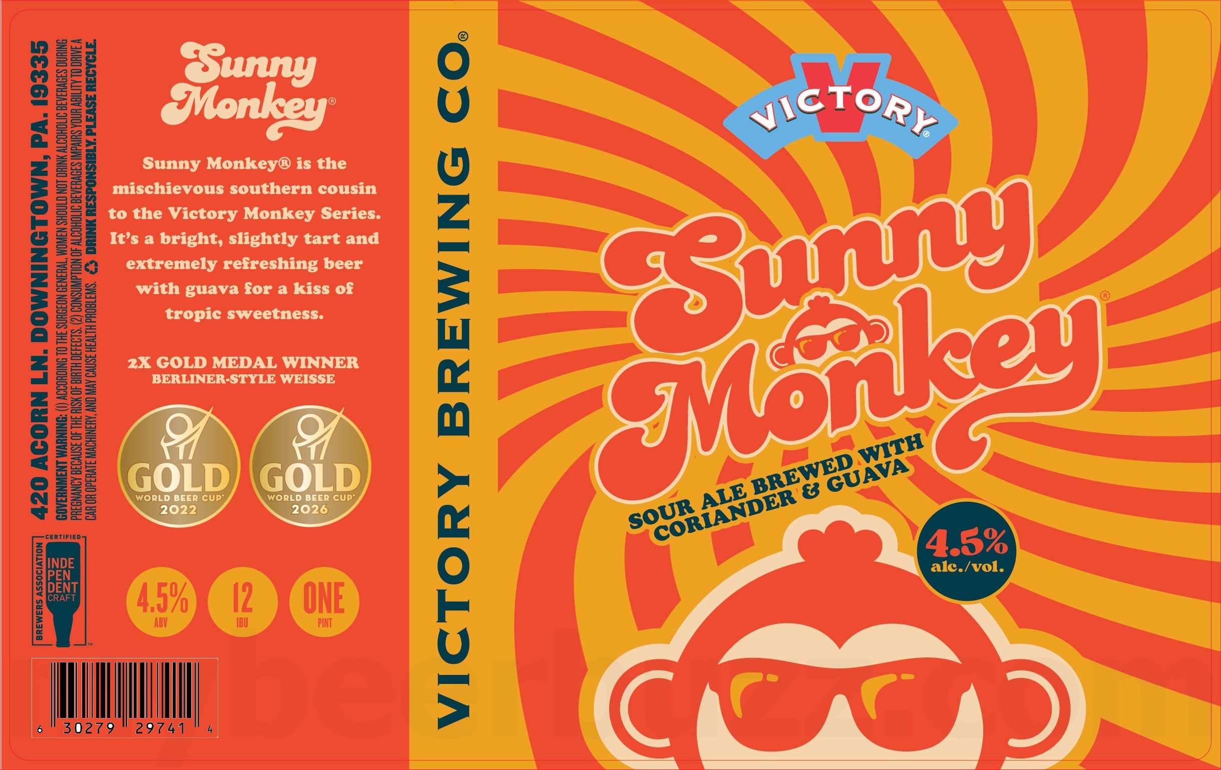 2026 Victory Brewing Sunny Monkey 12-oz Cans