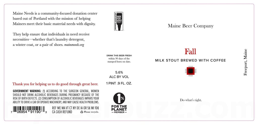 2025 Maine Beer Co Fall 16.9oz Bottles