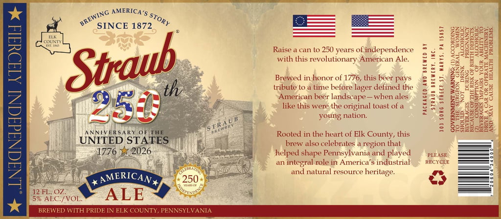 2026 Straub 250th American Ale 12-oz Cans