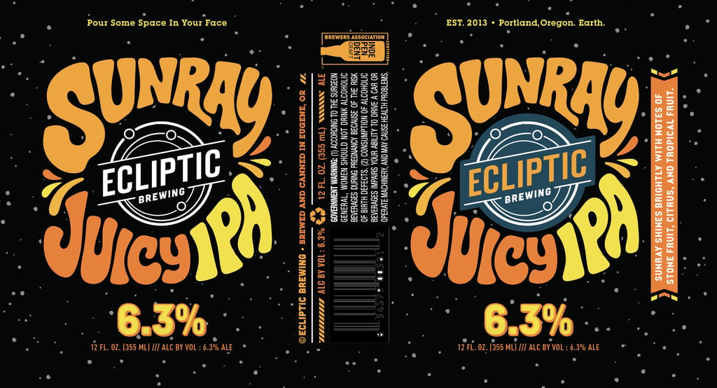 Ecliptic Adding SunRay Juicy IPA Seasonal Coming In May 7 2026 Ecliptic SUnray Juicy IPA 12-oz Cans