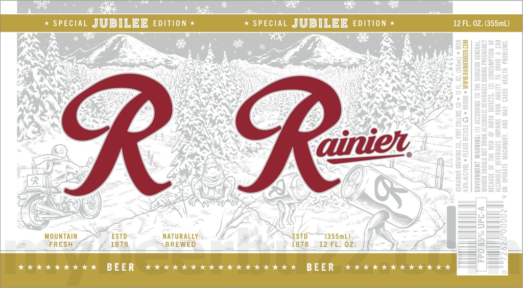 2025 Rainier Jubilee Edition 12oz Cans.