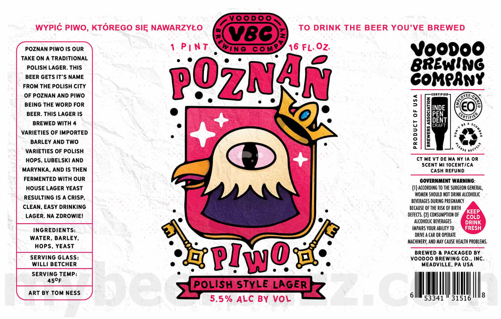 2025 Voodoo Brewing Poznaǹ Piwo 16oz Cans