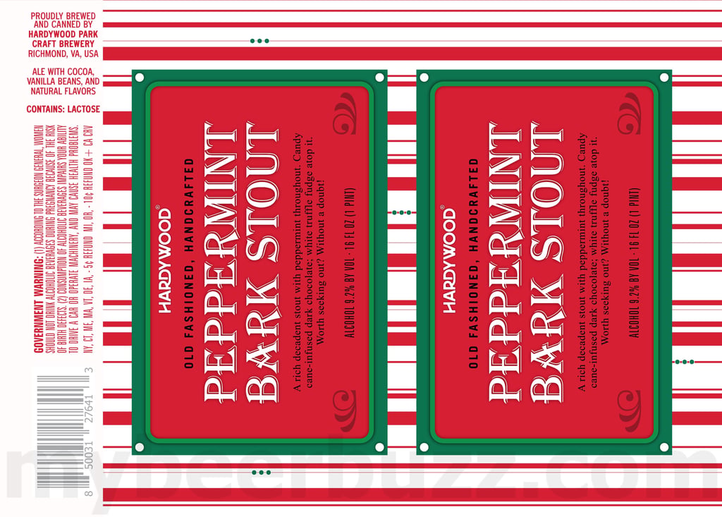 2025 Hardywood Park Peppermint Bark Stout 16oz Cans