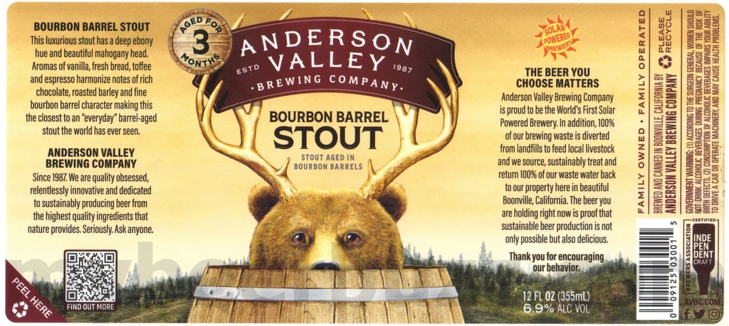 2025 Anderson Valley Bourbon Barrel Stout 12oz Cans