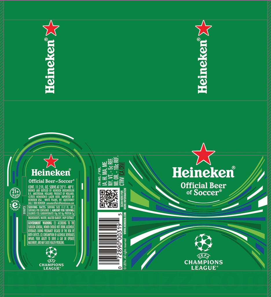2025 Heineken Official Beer Of Soccer 11.2-oz Cans