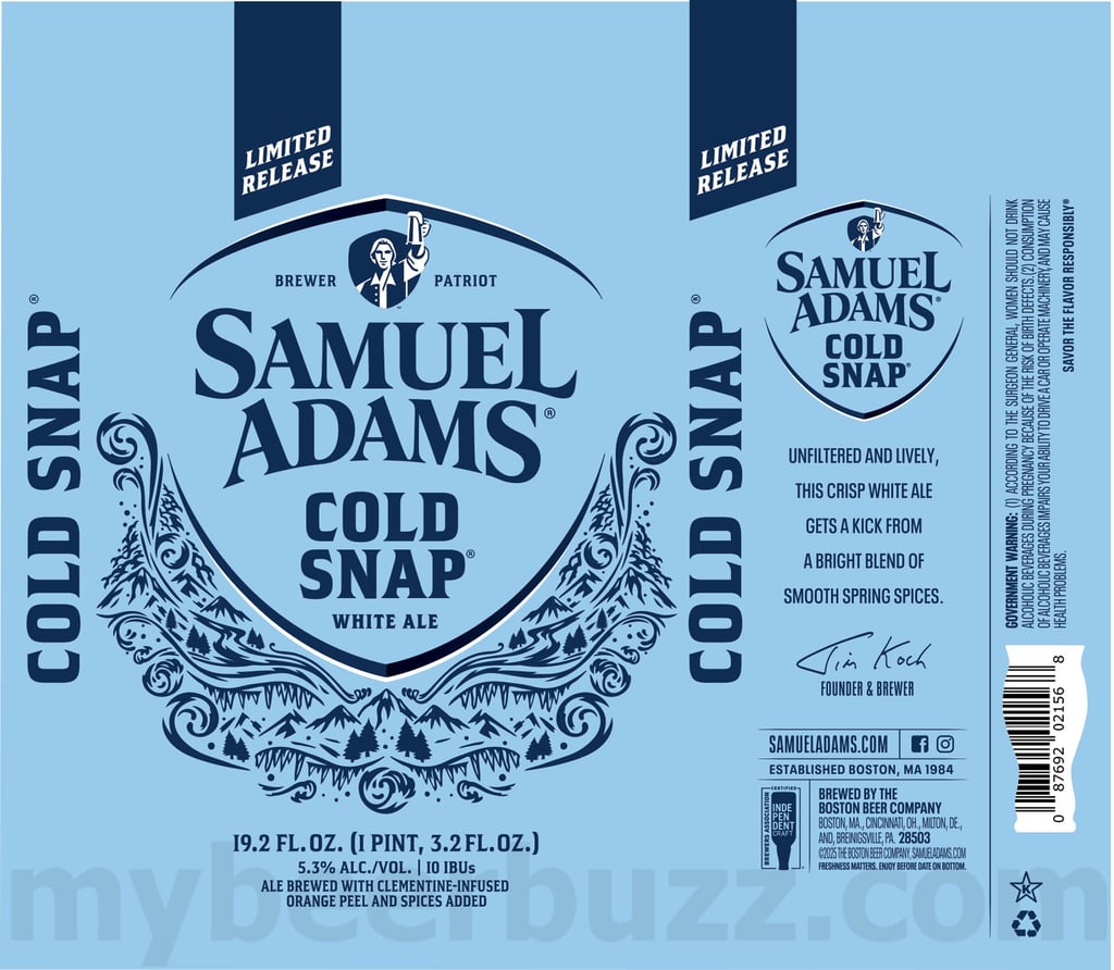 2025 Samuel Adams Dolc Snap 19.2oz Cans