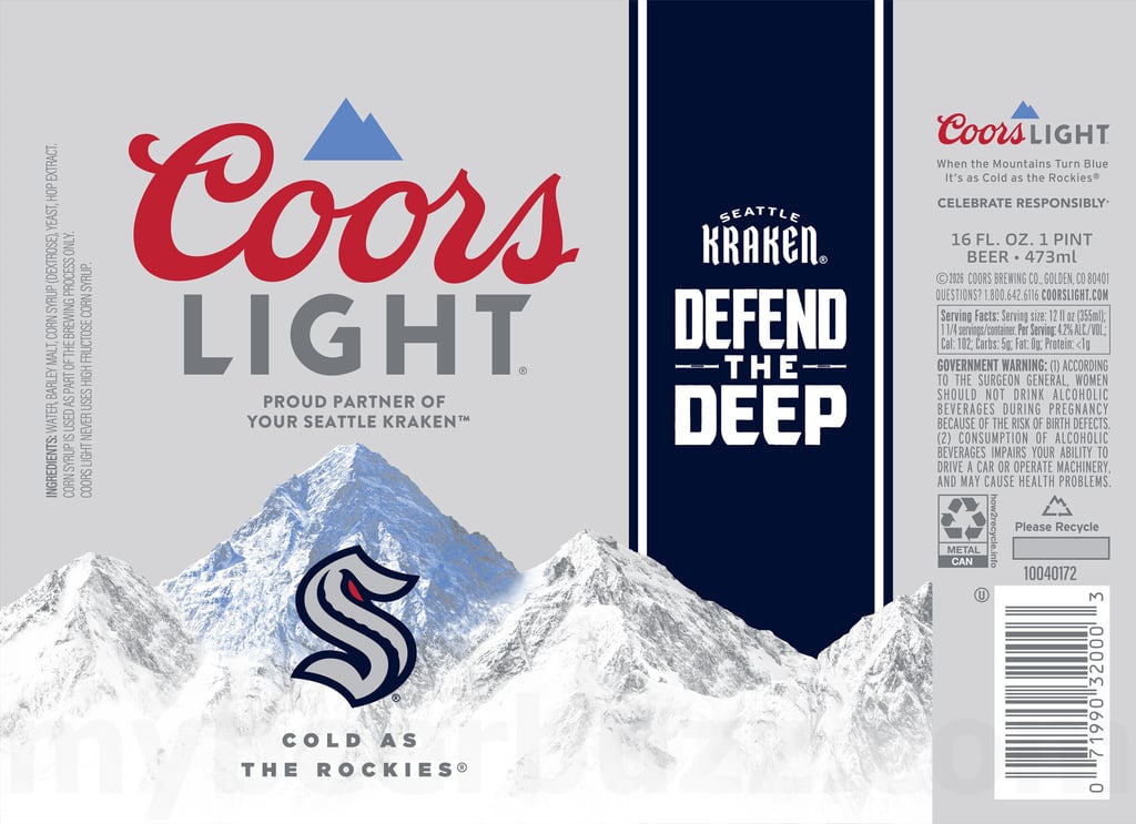 2026 Coors Light Seattle Kraken 16-oz Cans