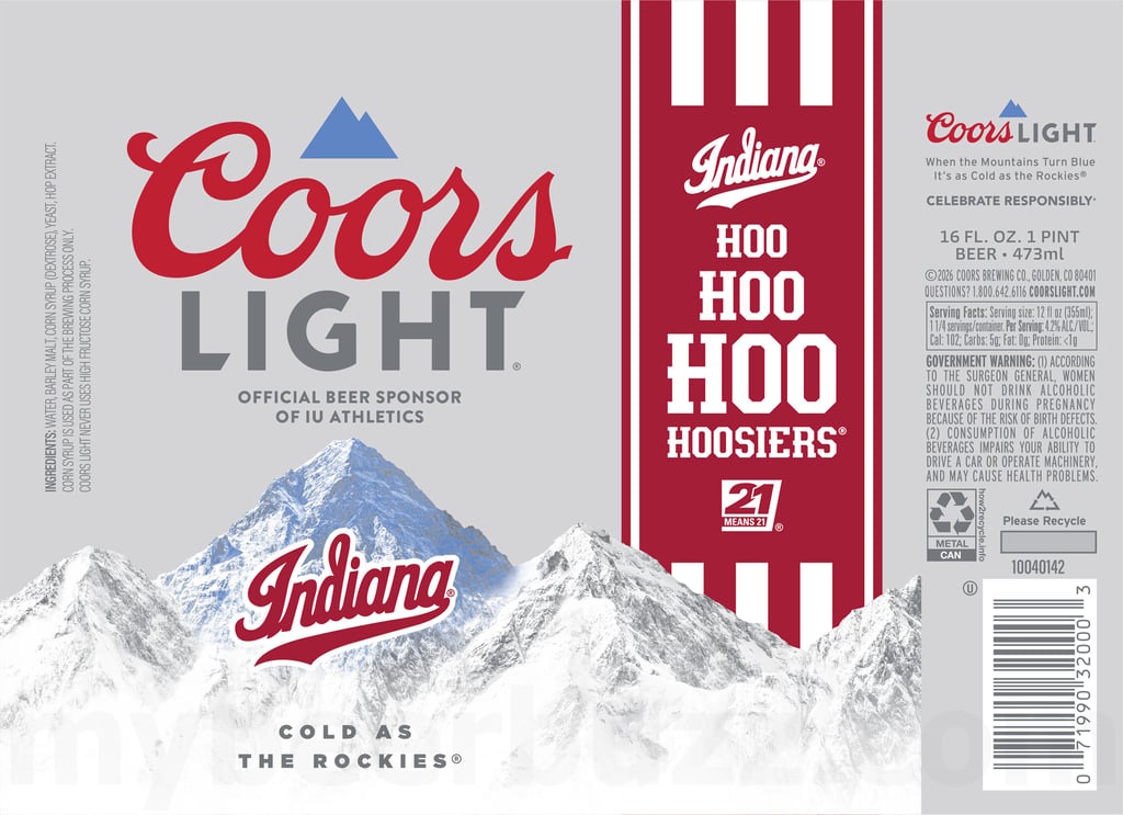 2026 Coors Light Indiana Hoosiers 16-oz Cans