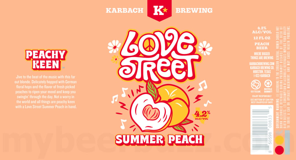 2026 Karbach Brewing Love Street Summer Peach 12-oz Cans